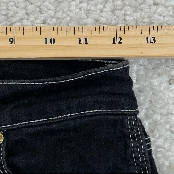 Burberry Brit Flare Black Jeans. Retro 70s Contrast Stitch. Tagged 27, Actual 24 - Picture 10 of 15